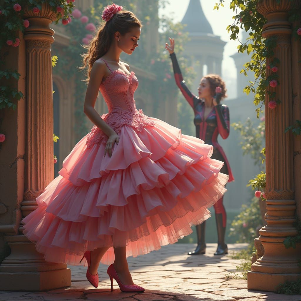 Elegant Sissy Meets Heroic Boot in Whimsical High-Fantasy