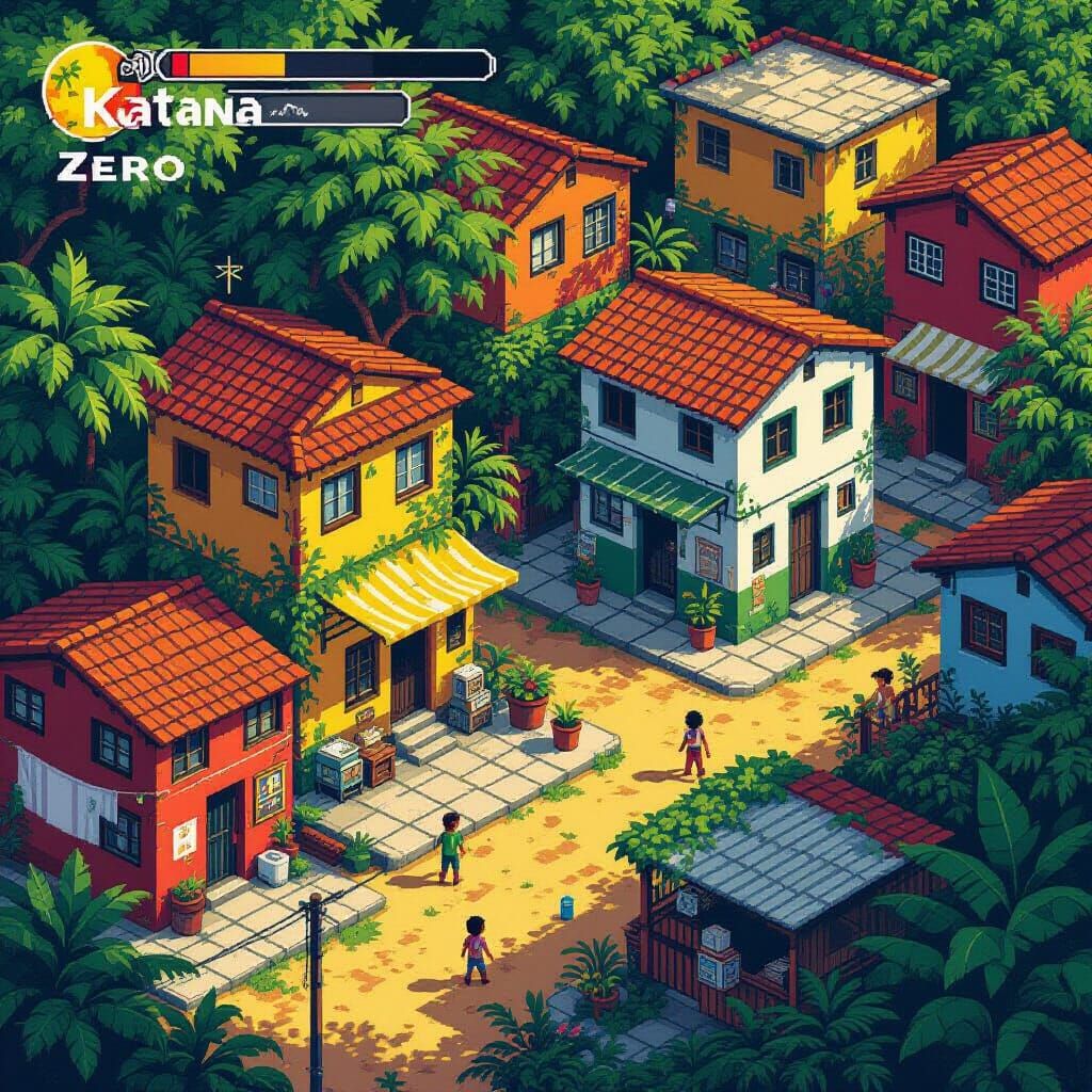 2D Favela Game Art Isometric Pixel View
