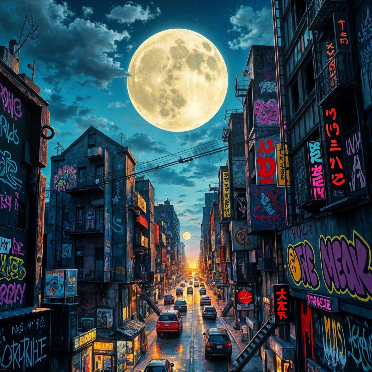 Book Cover: 116 Nights of Moon in Graffiti Style