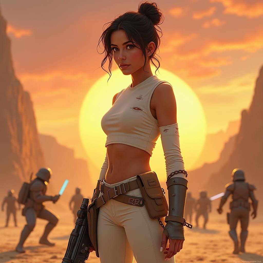 Courageous Warrior Stands Tall in the Heart of Battle