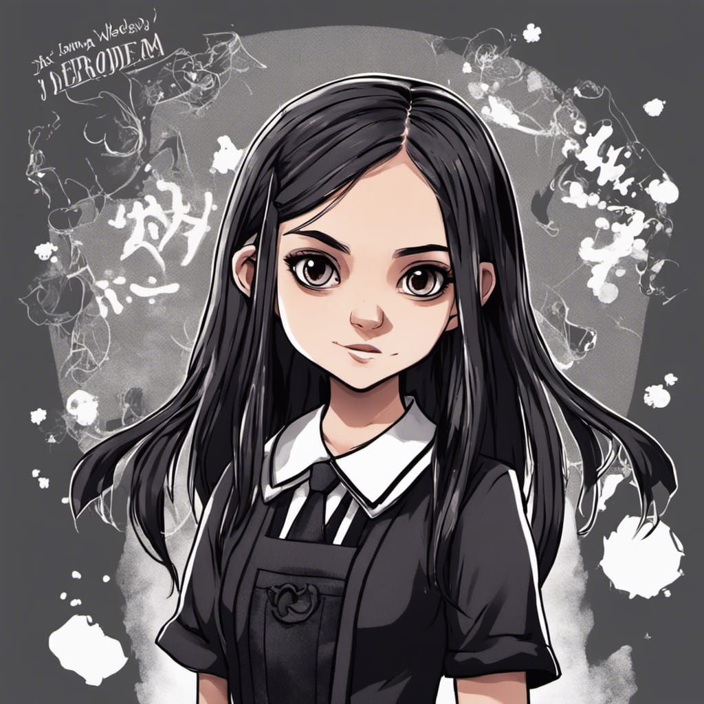 Wednesday Addams Anime Key Visual Illustration