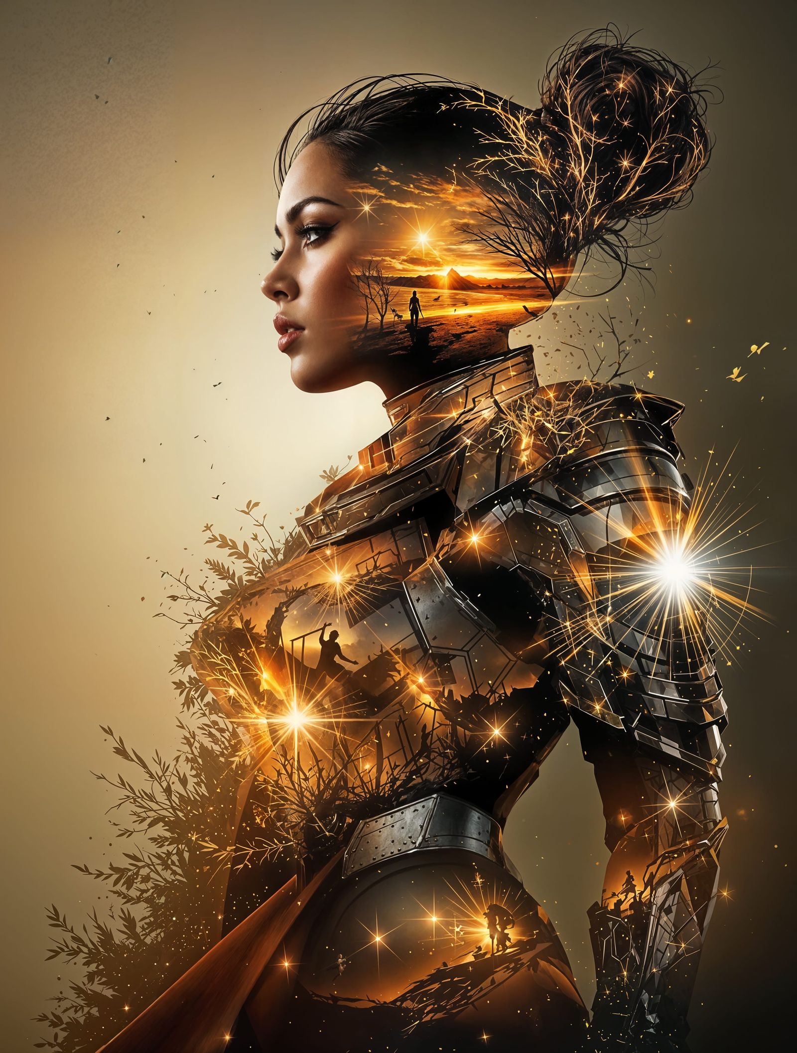 Empowered Heroine Unveils Inner Strength in Digital Masterpi...