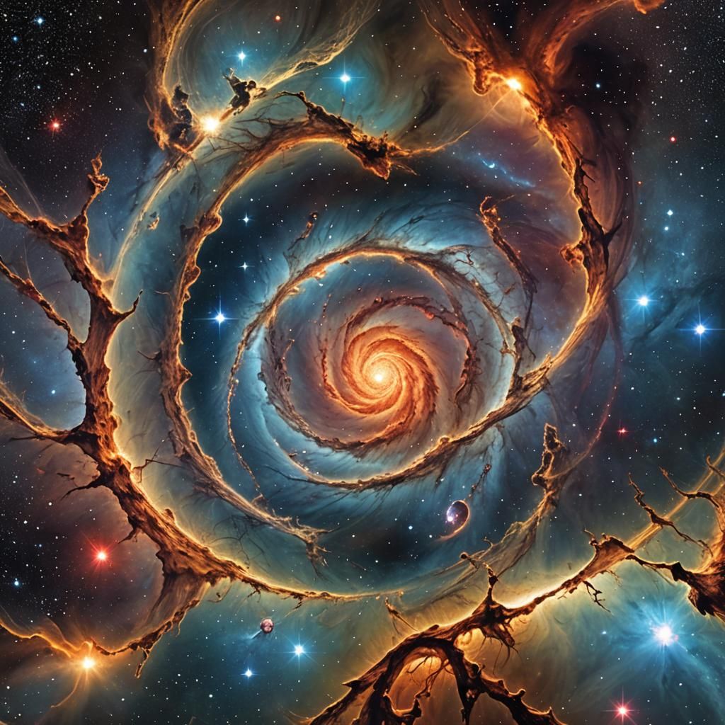 Hyperrealistic Nebula Birth in Endless Space Sea