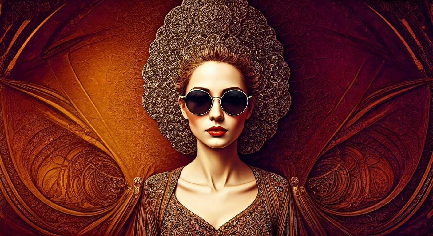 Surreal Woman Portrait in Mixed Media Collage