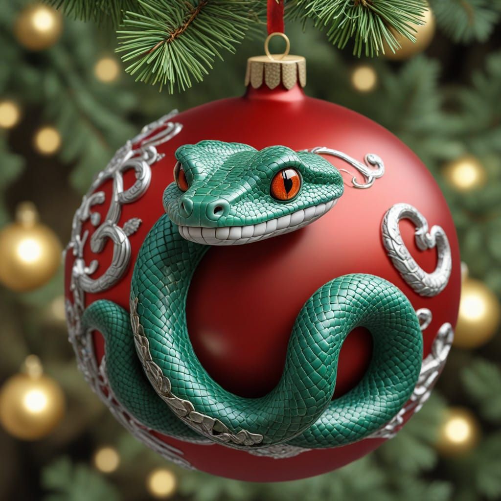 Vibrant Christmas Ornament in Whimsical Cartoon-Style
