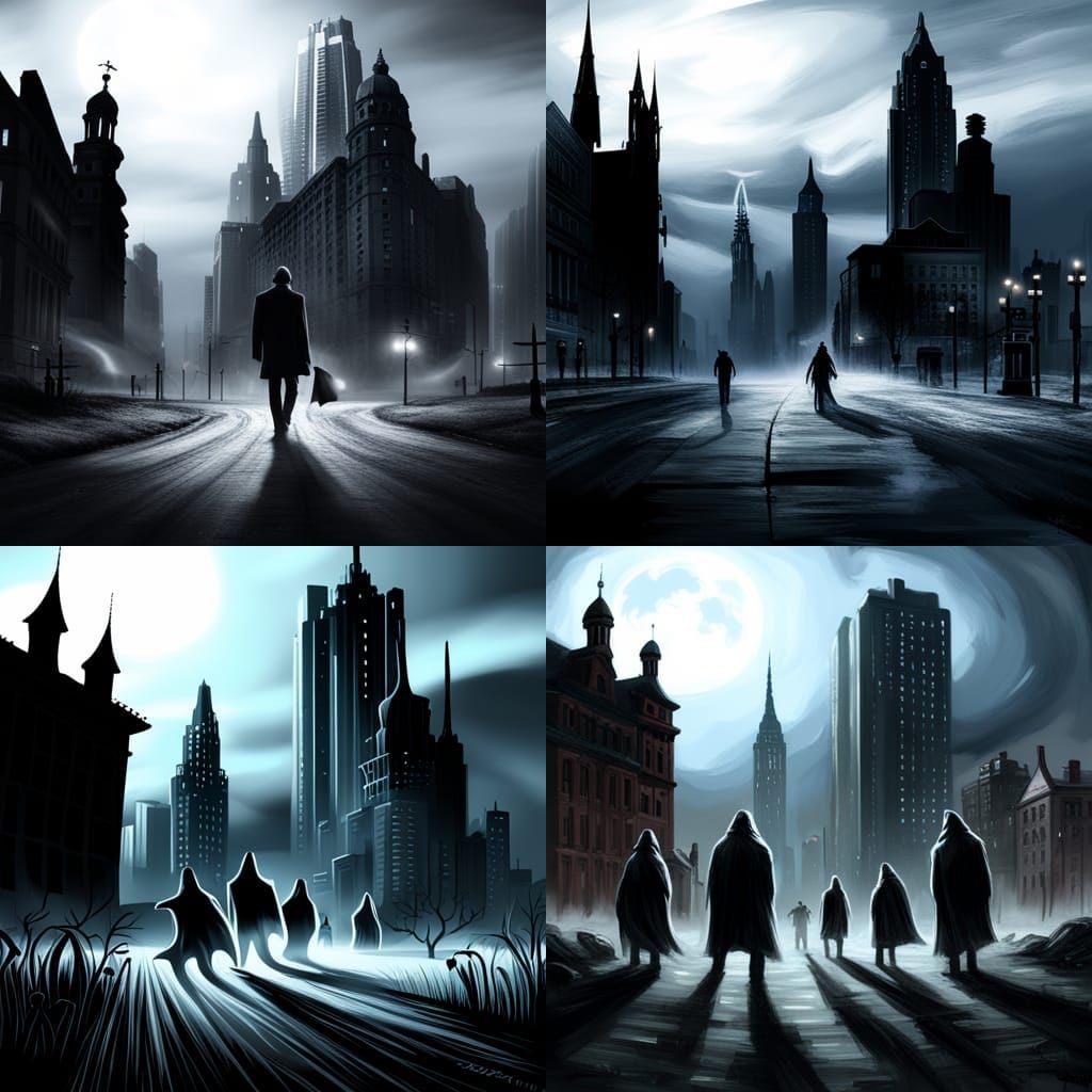 Ethereal Ghosts Haunt Sinister City