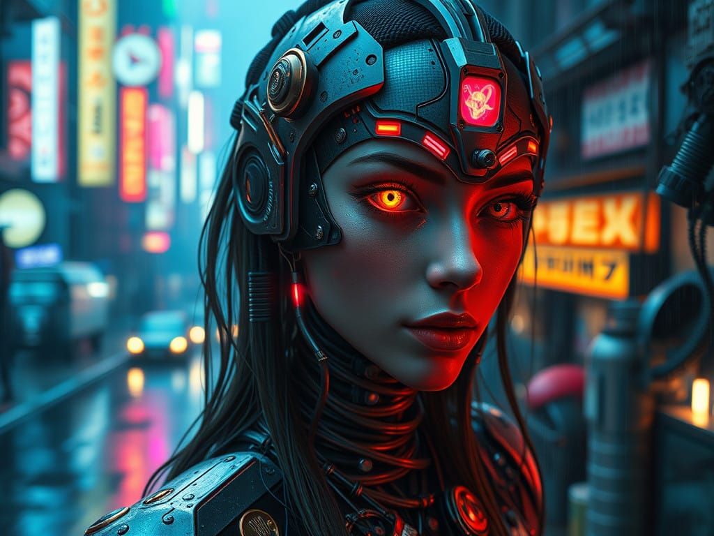 Ethereal Cyberpunk Cityscape in Hyper Realistic Detail