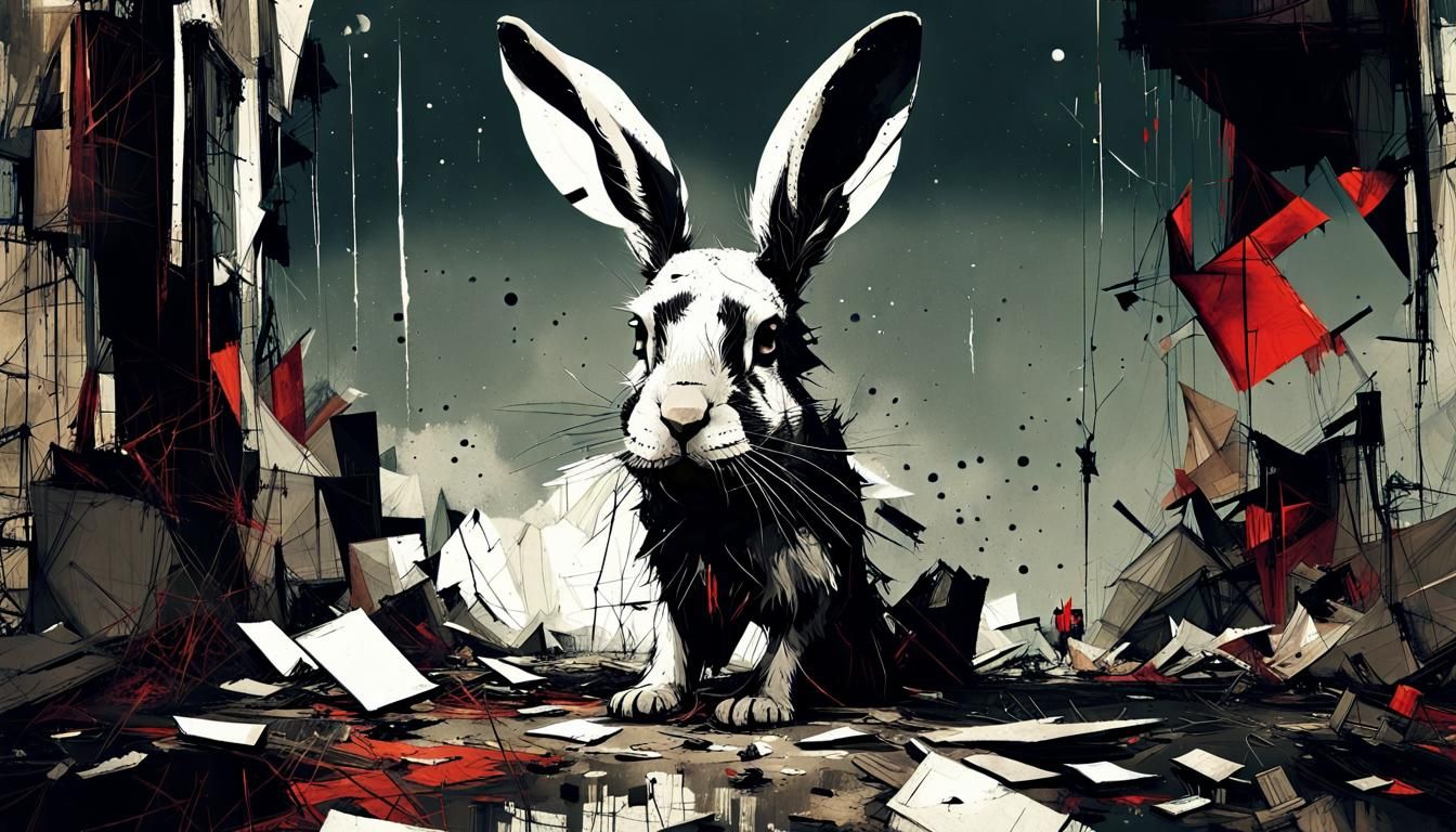 Sad Post-Modernist Broken Mirror Portrait