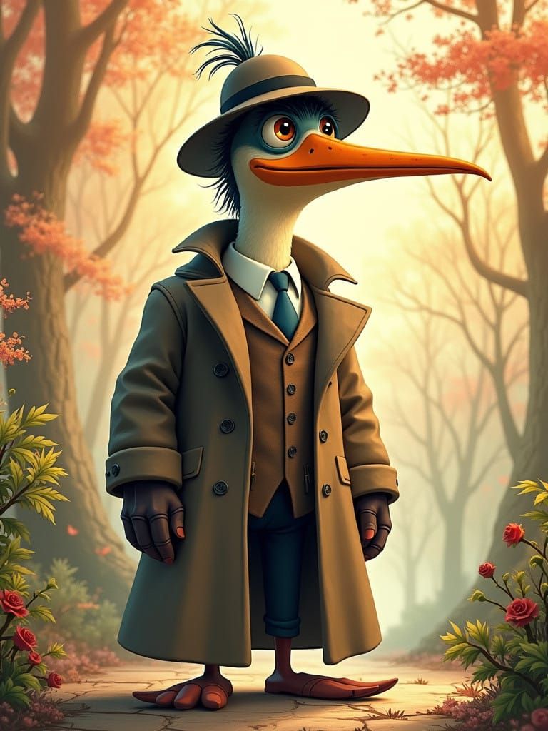 Majestic Detective Bird Investigates the Heron House Disturb...