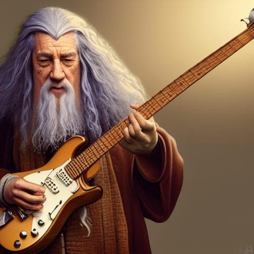 Gandalf Rocks Out: Digital Art Portrait
