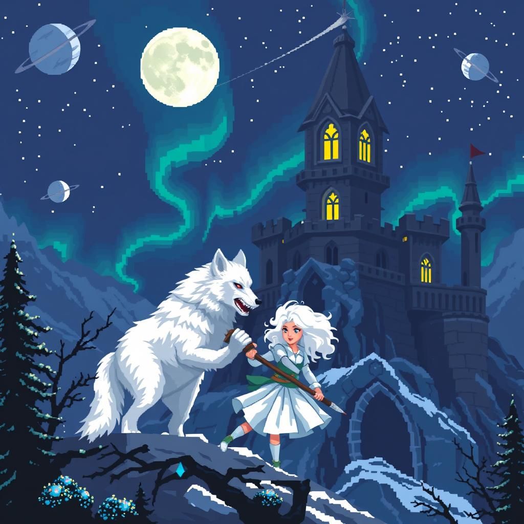 Pixel Art: Aralyn and Nevia.. second try