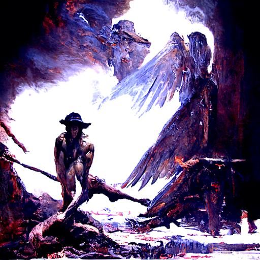 Epic Nephilim in Oil Painting Style
