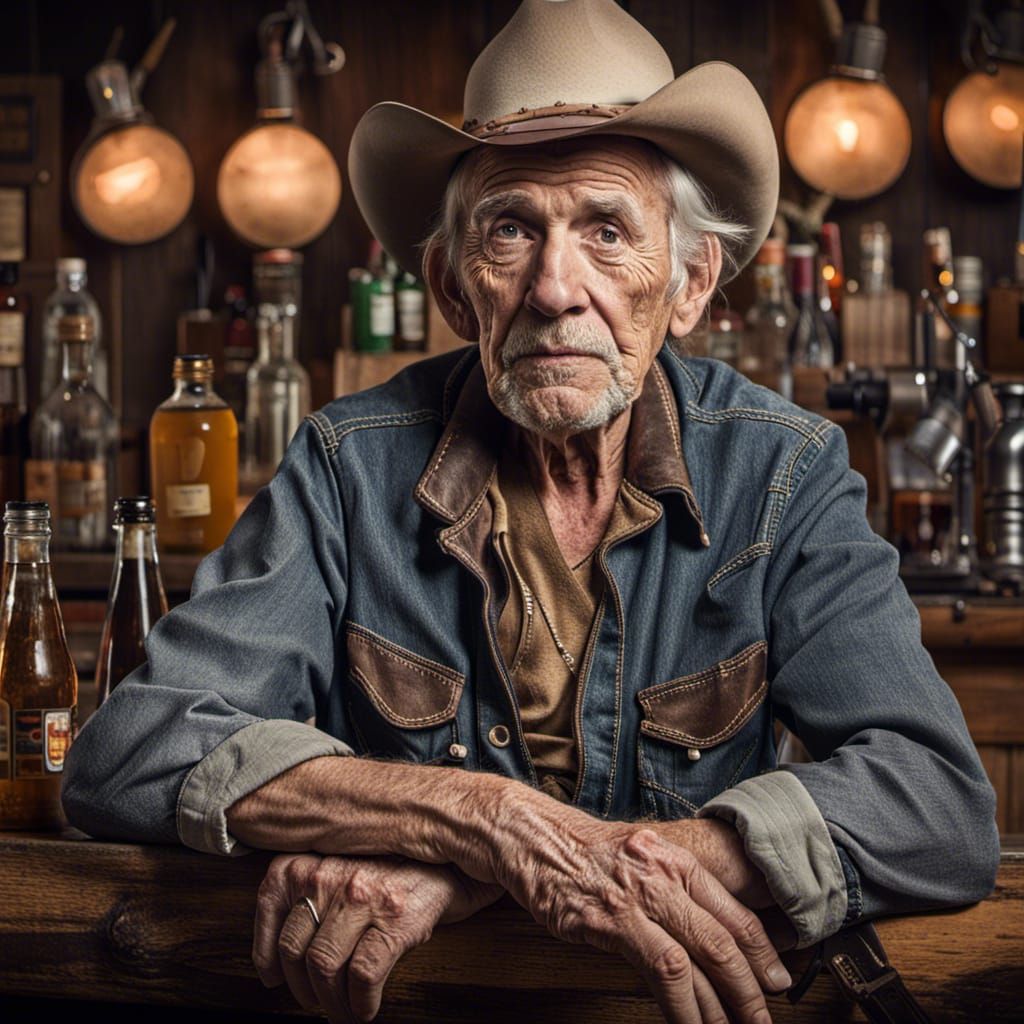 Old Cowboy at the Bar