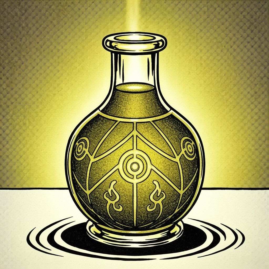 Velvet Potion with Magical Skin Patterns in Pop Art Style