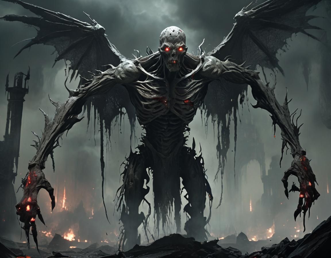 Blood Golem in Dark Fantasy Horror Style