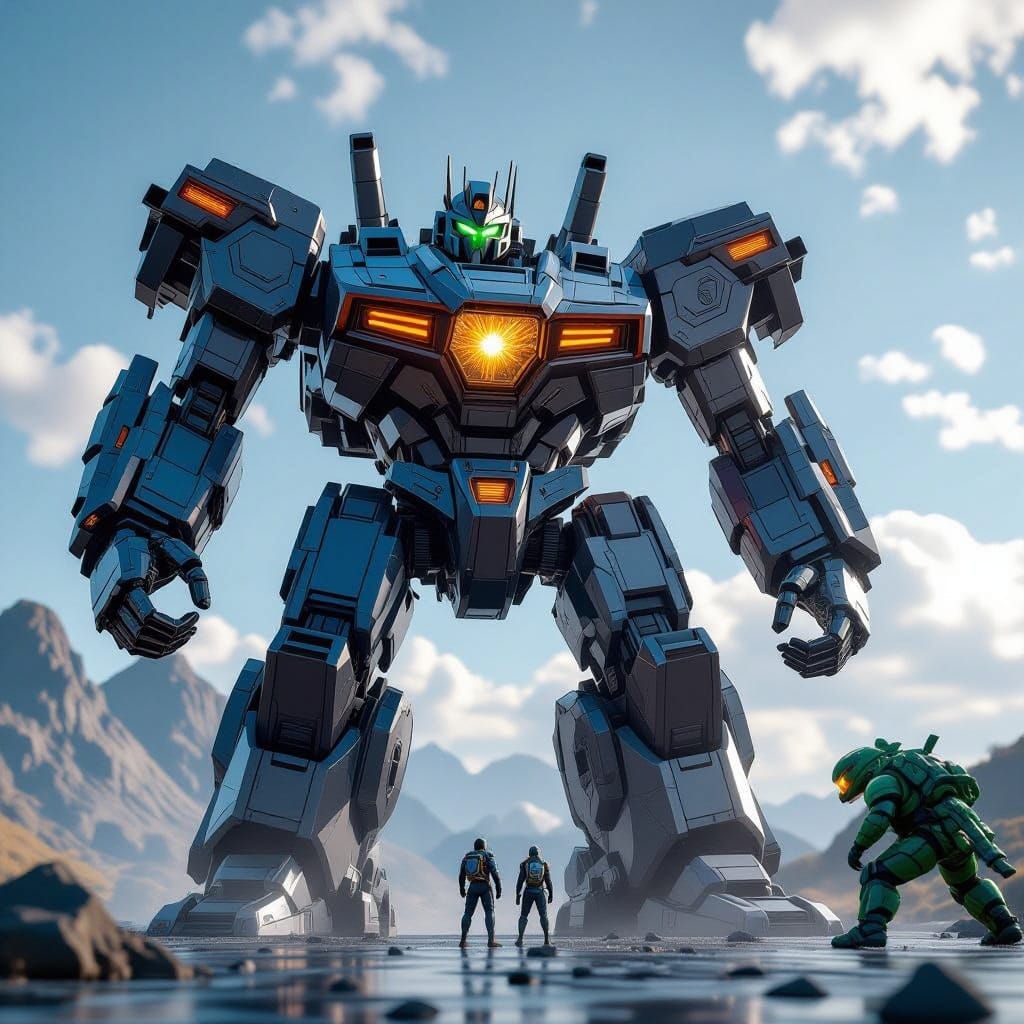 Colossal Megazord Battles Giant Monster in Cinematic Sci-Fi ...