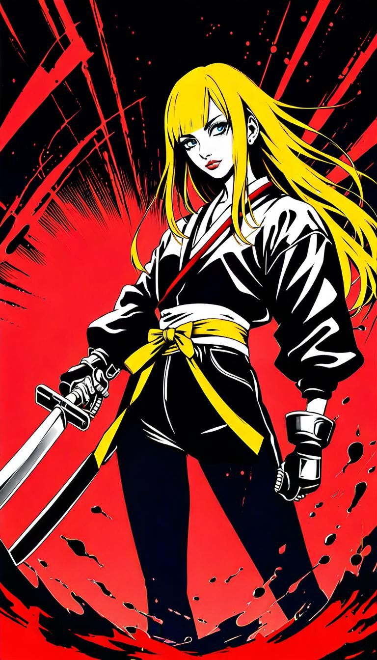 Kill Bill Samurai in Neo-Pop Wayang Style