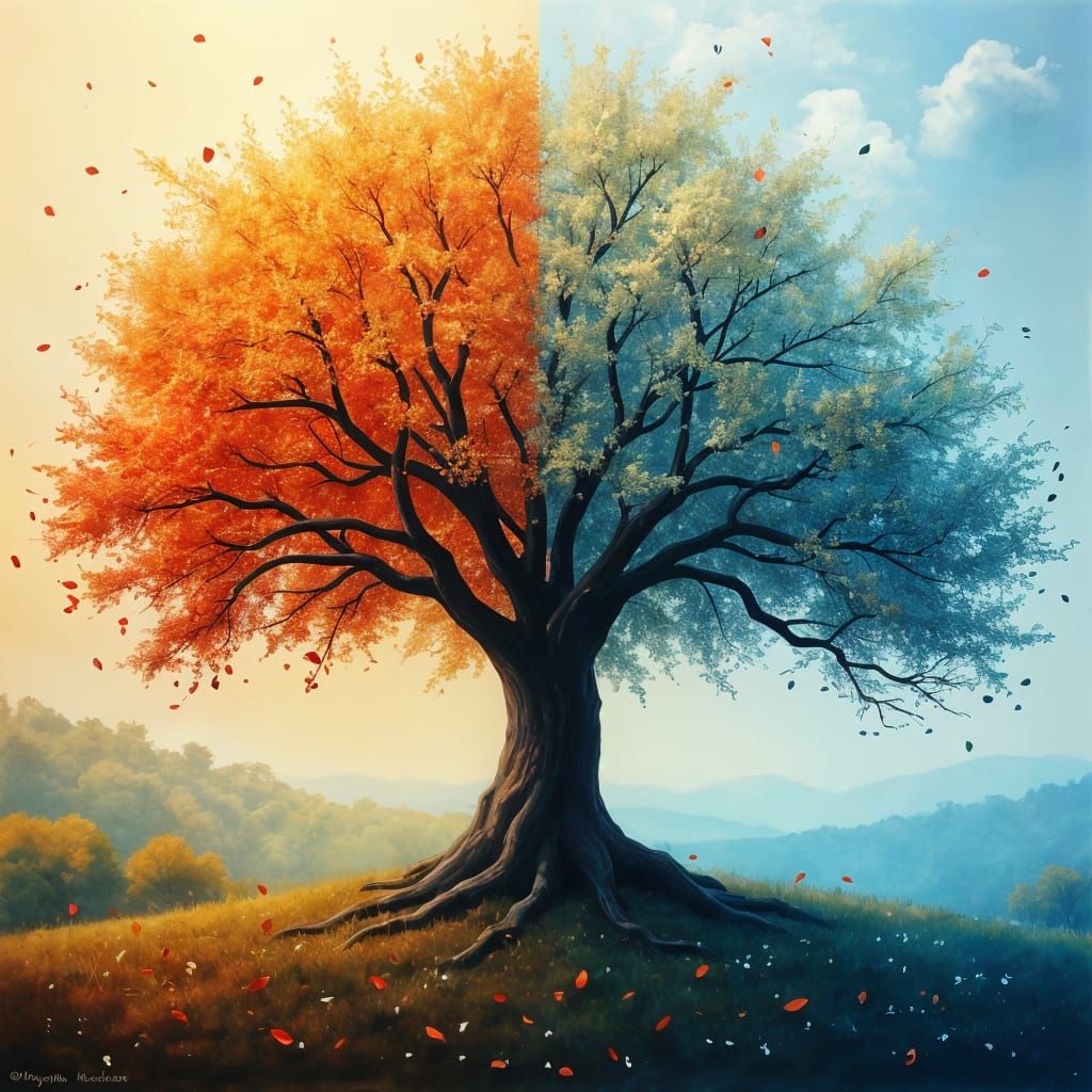 Tree of two seasons