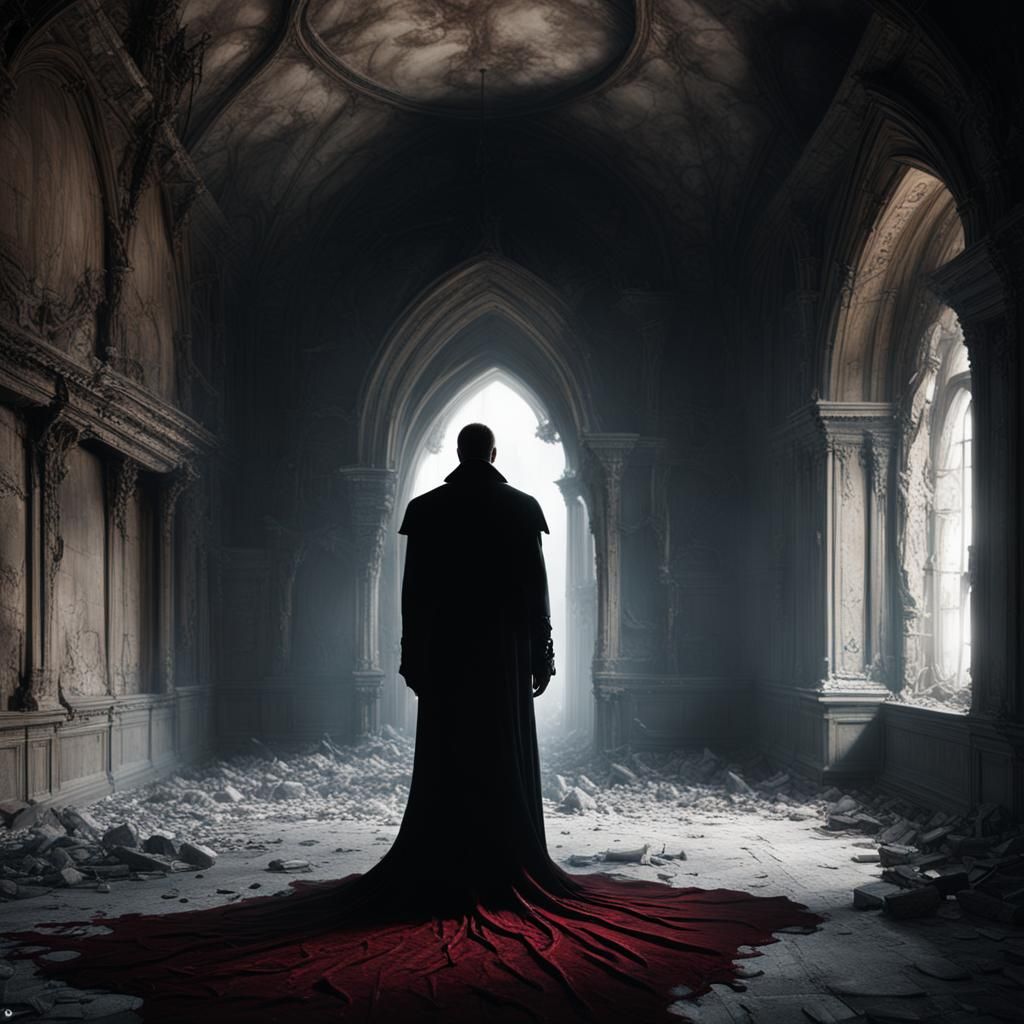 Gothic Vampire in Abandoned Castle