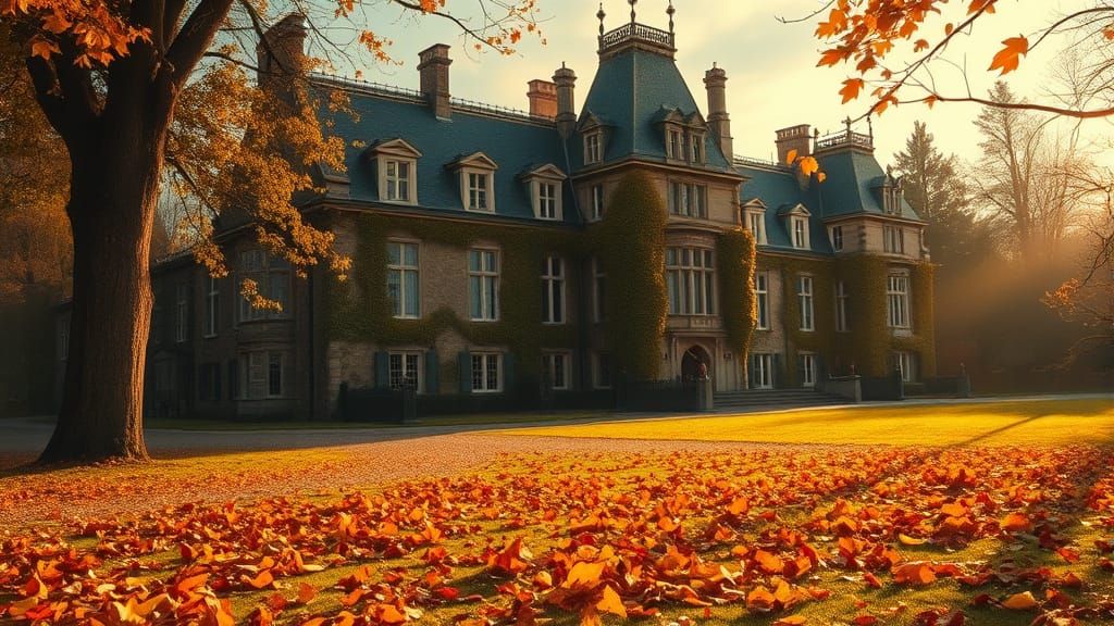 Golden Hour Chateau in Autumnal Comfort