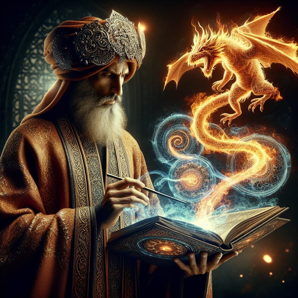 Wizard Master Unleashes Ancient Power in Mystic Scene