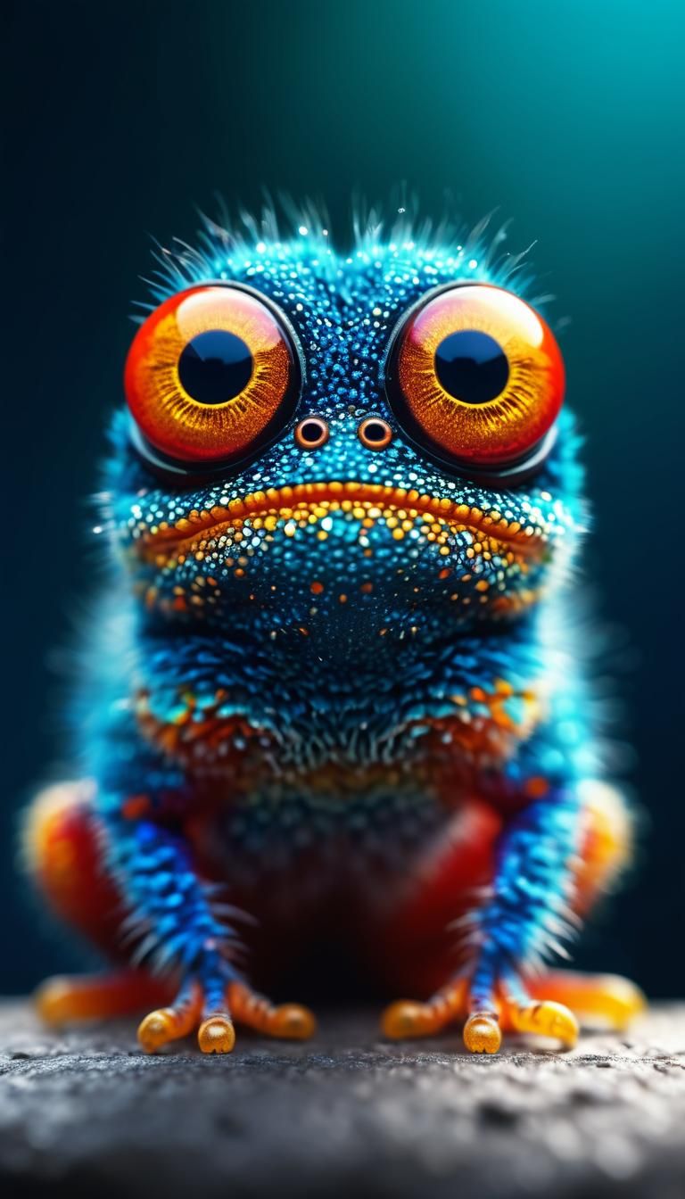 A microphotography of vibrant color small creature warmth bi...