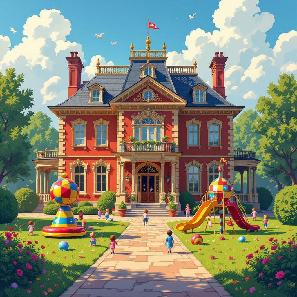 Whimsical Stately Home Filled with Colourful Games
