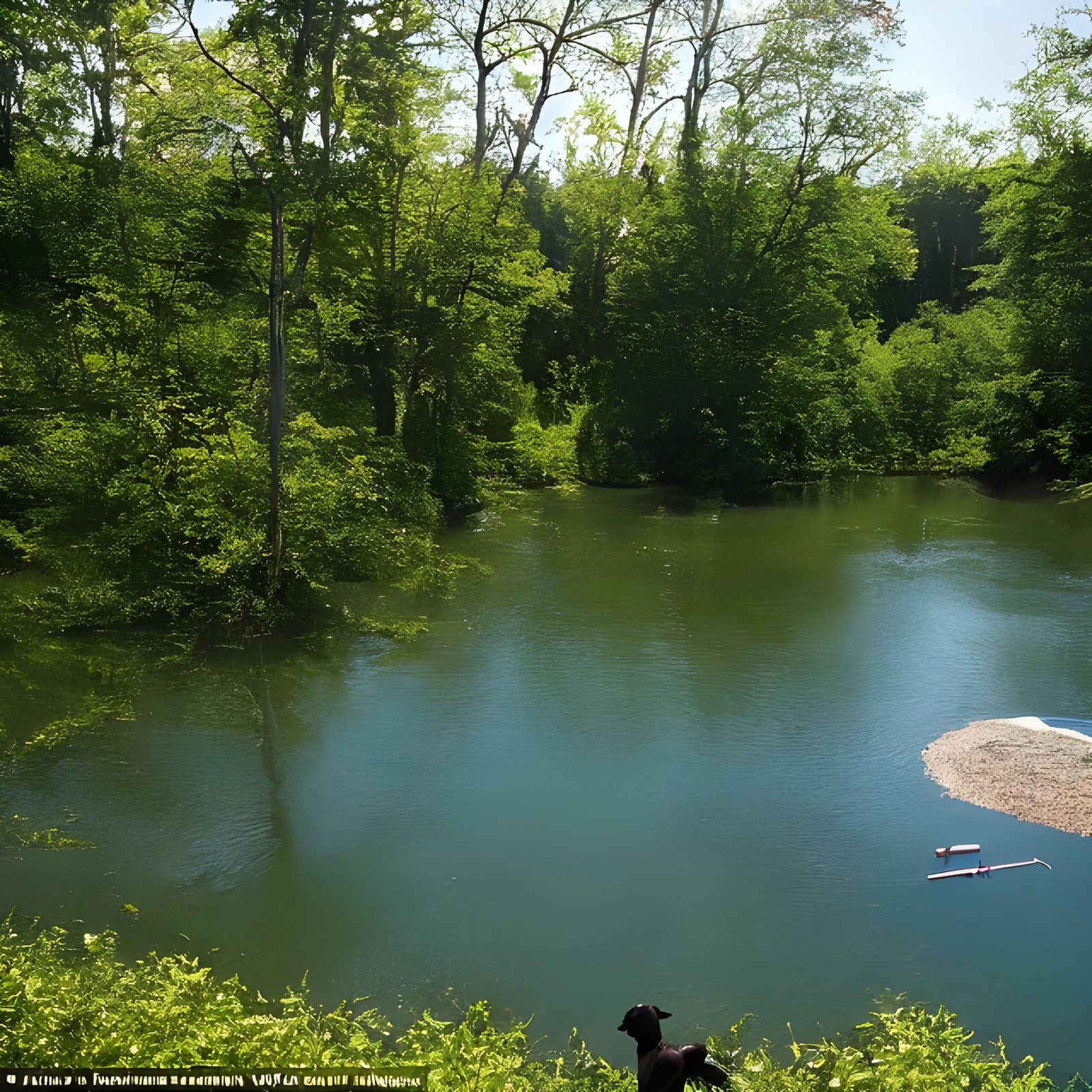 Dog's Heaven: Endless Play by a Clear Pond