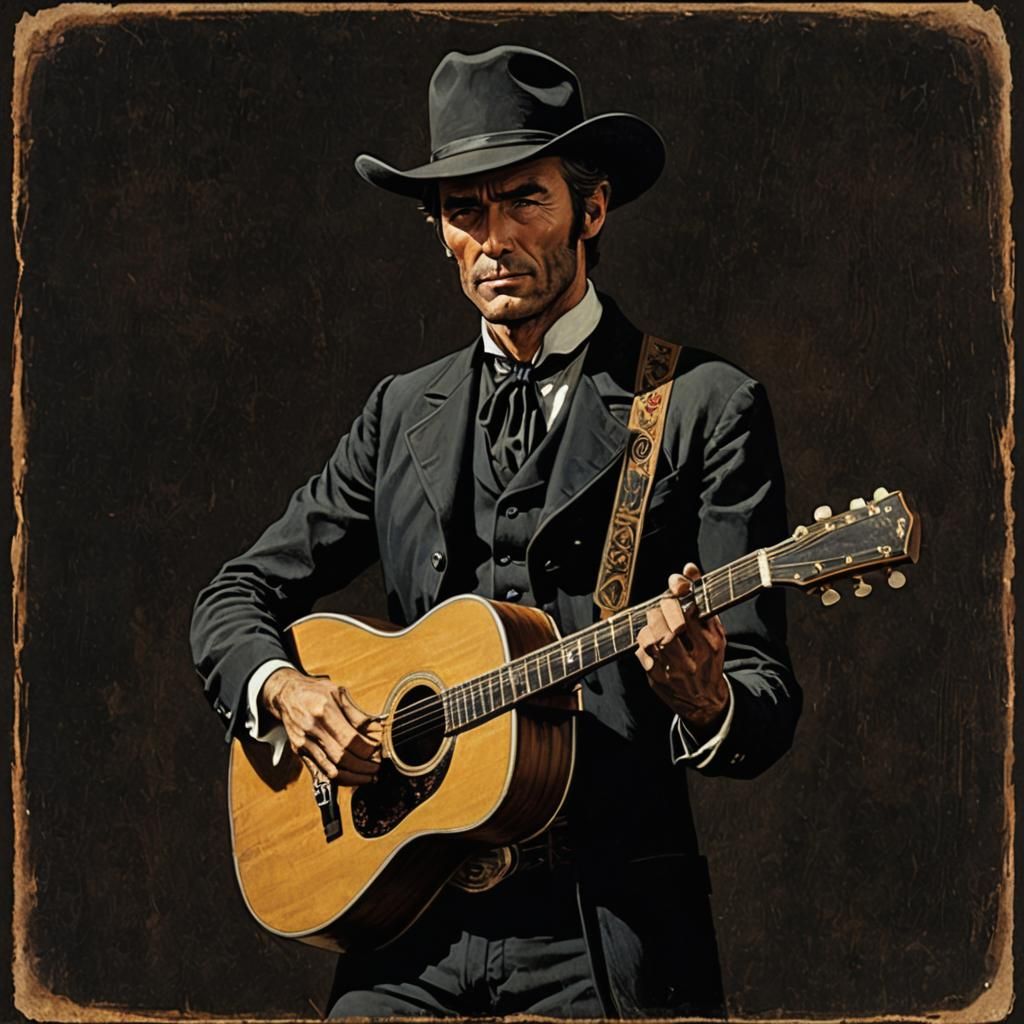 Cowboy Pulp Hero Album Cover in Classic Style