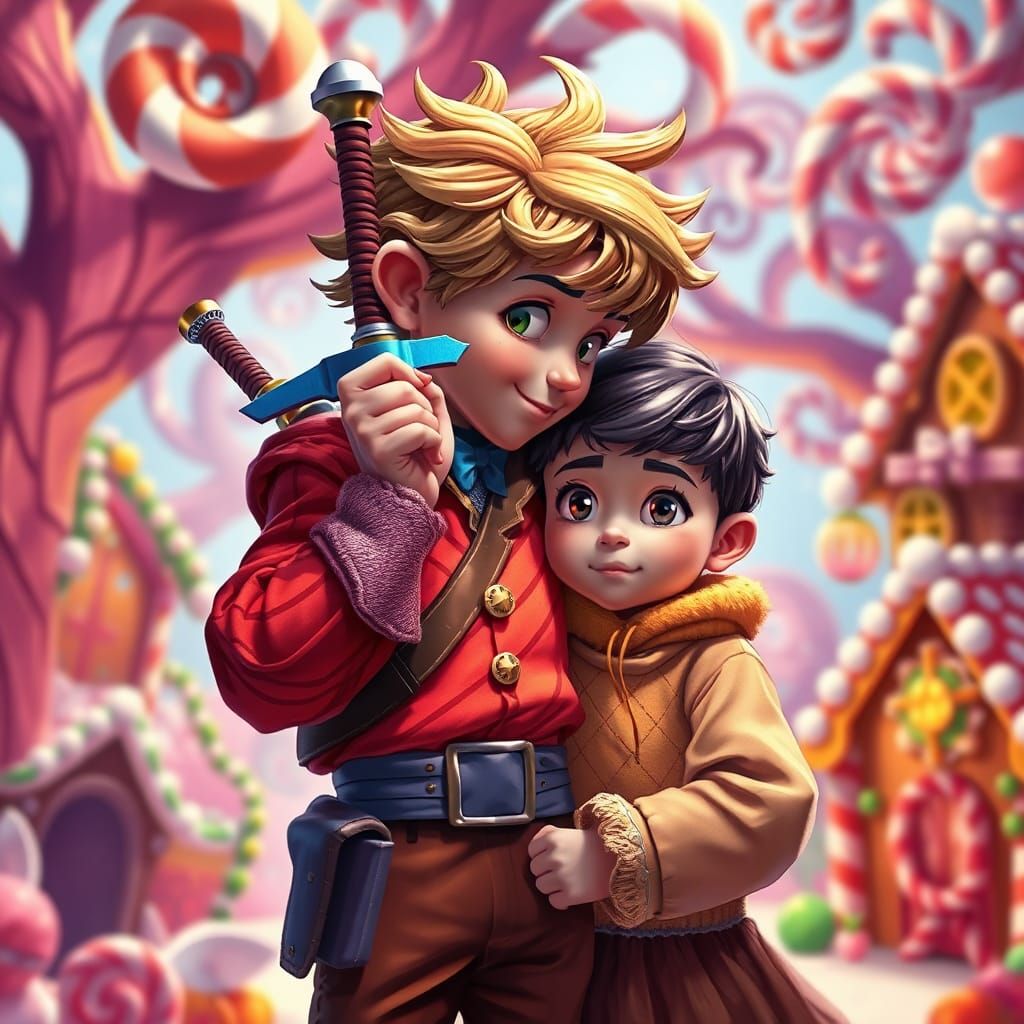 Candy Coated Boy Whispering in a Dreamlike World