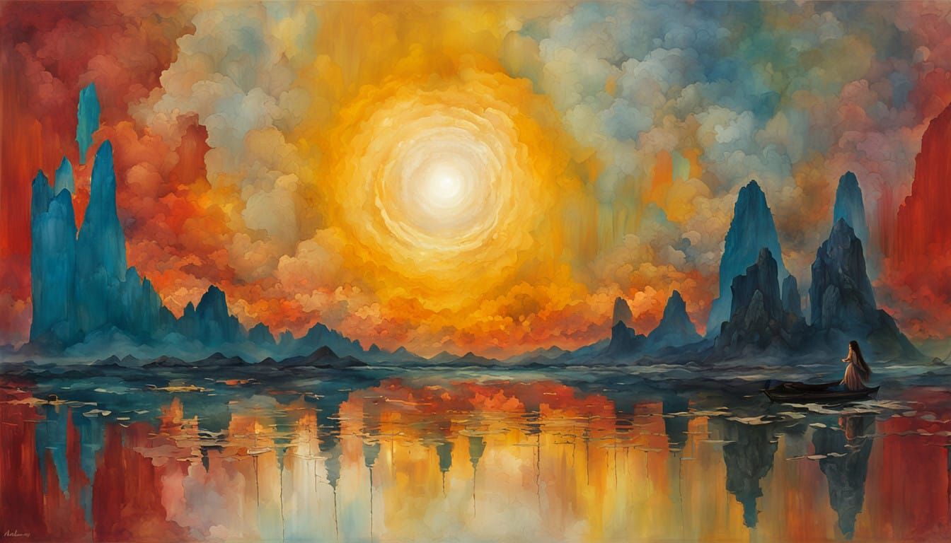 Ethereal Goddess Emerges from Surreal Ha Long Bay Landscape