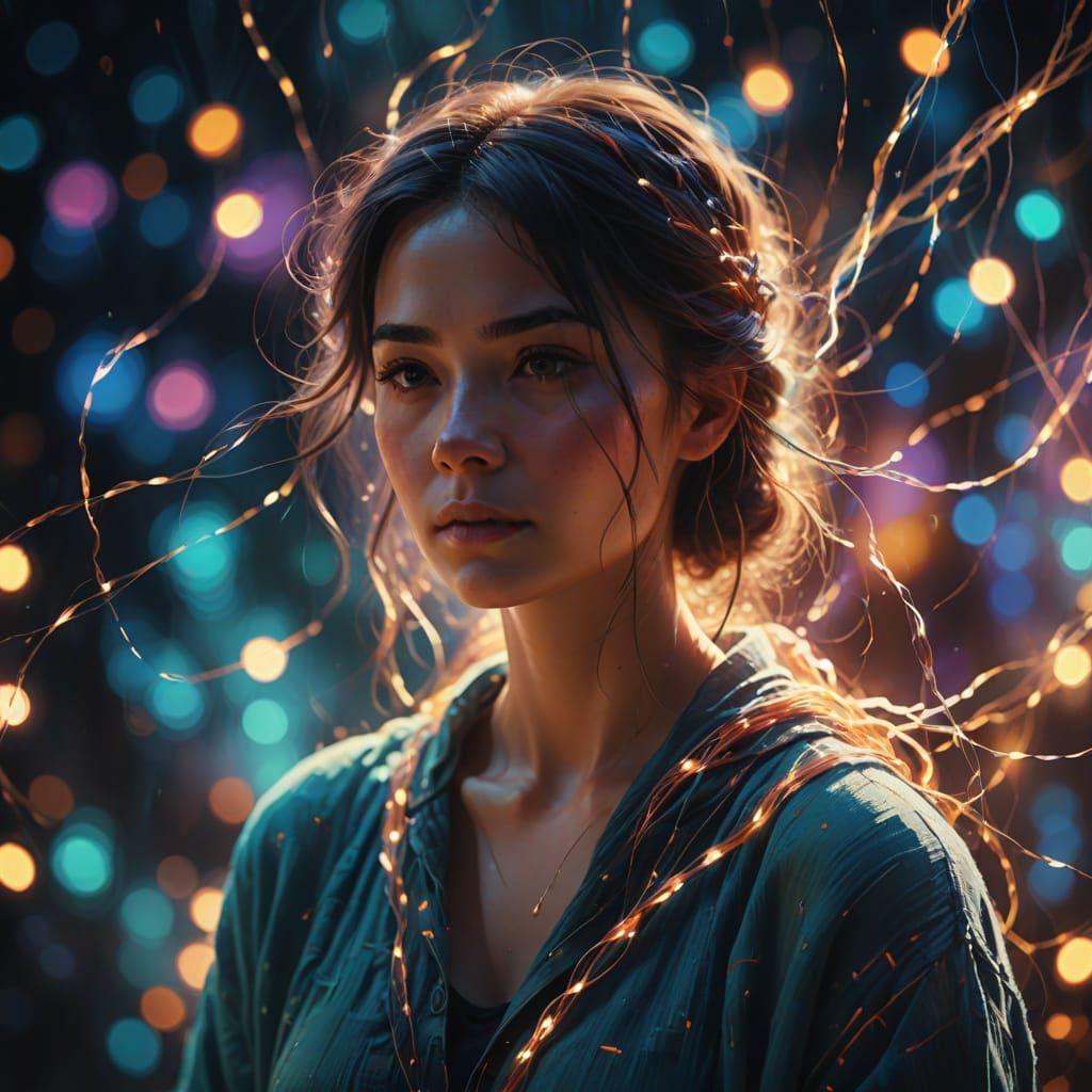 Empathic Connection: Vibrant Oil Painting in Pastel Colors