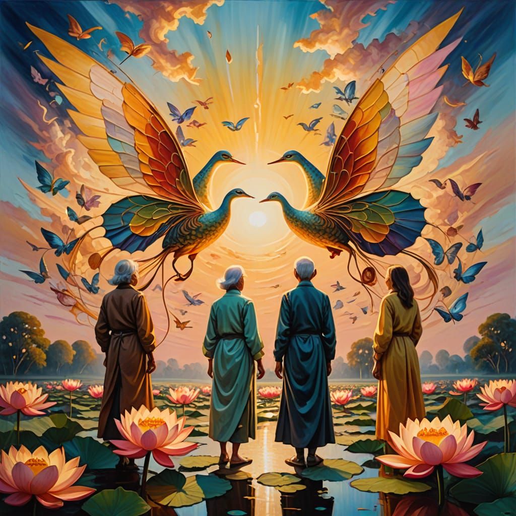 Surreal People Aging in Reverse: Impressionistic Oil Paintin...