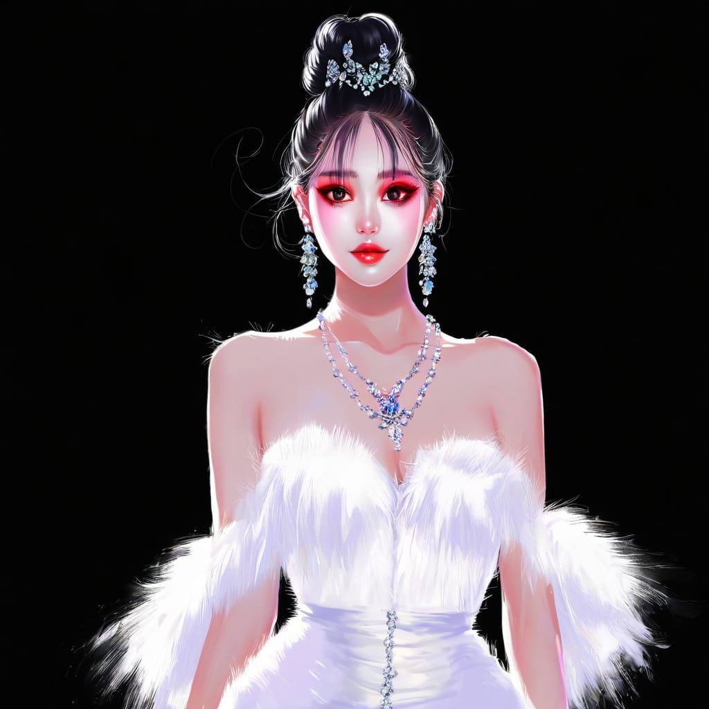 Surreal Girl in Parisian Couture Revealed in Dreamy Painterl...