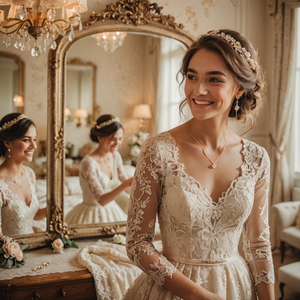 Bride in Lace Dress: Romantic Portrait Photography
