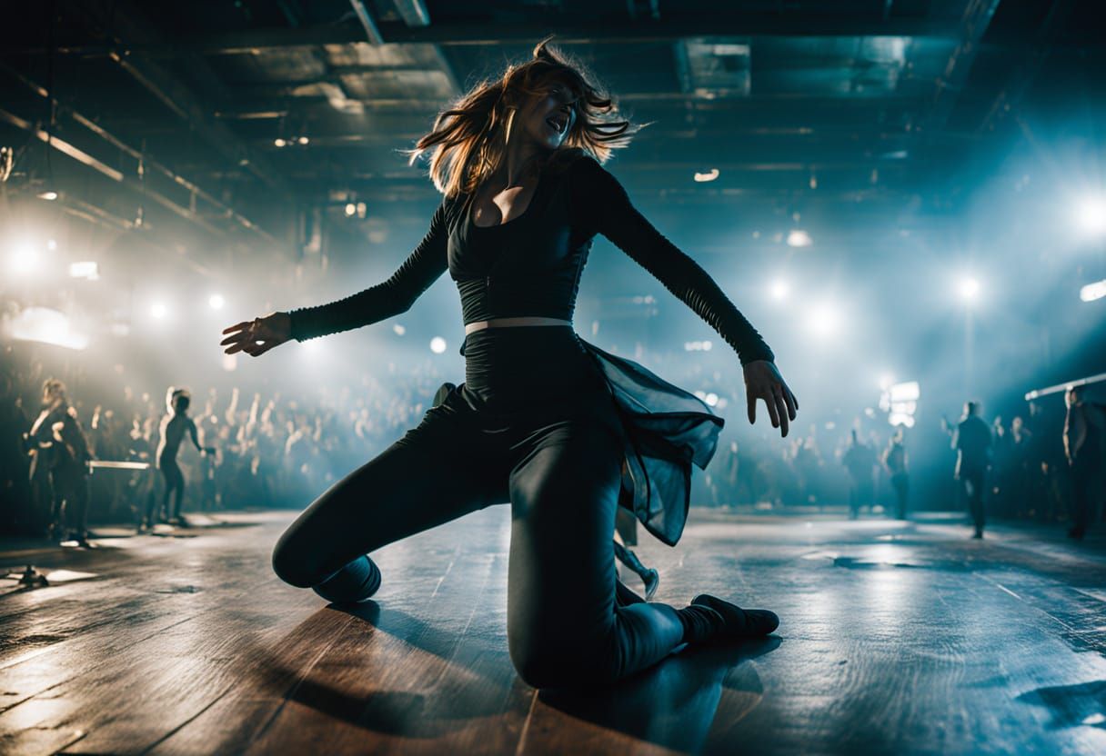 Cinematic Digital Painting of Girl Dancing