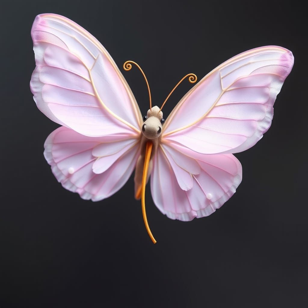 Ethereal Pop Surrealist Butterfly with Petal Wings and Whims...