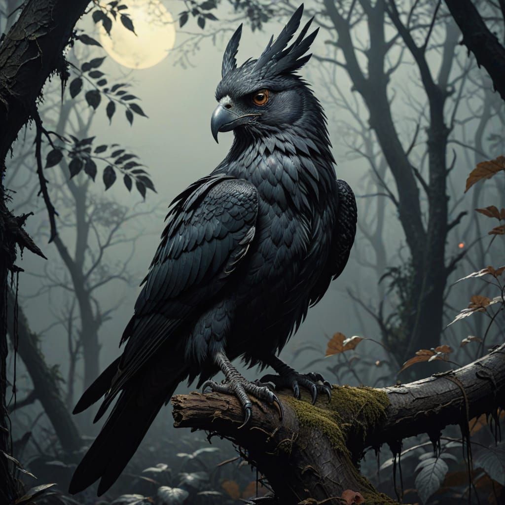 Harpy in Jungle Canopy: Dark Fantasy Art