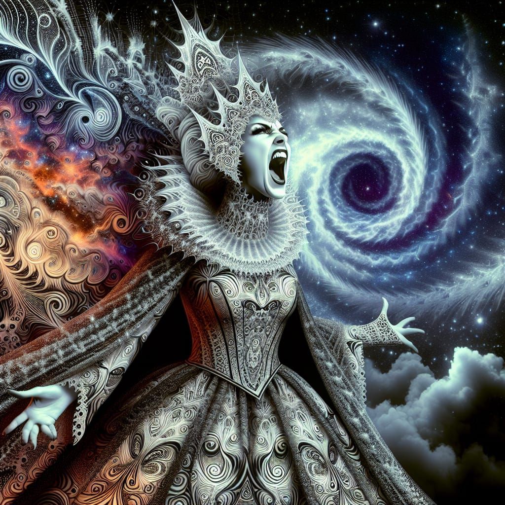 Halloween Scream Queen Radiating Cosmic Energy