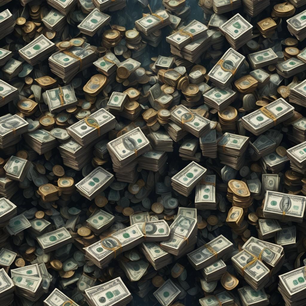 Fantastical Money Concept Art in Deep Color