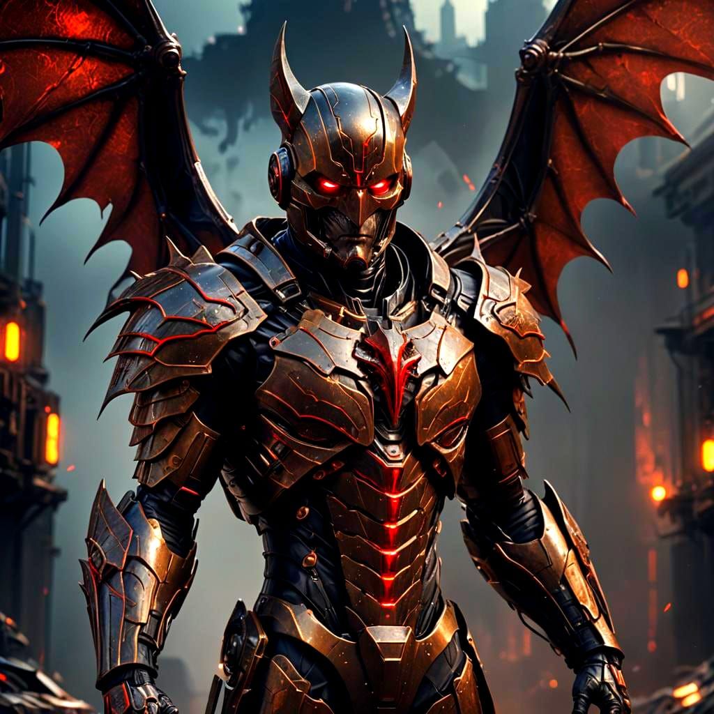 Cybernetic Vampire Bat Supervillain Concept Art