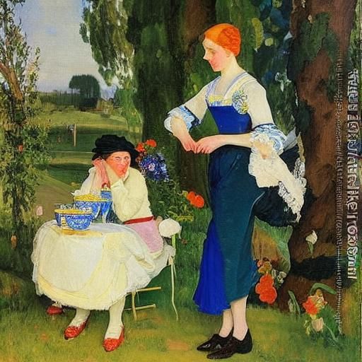 Superstition Painting: Woman with Empty Bucket