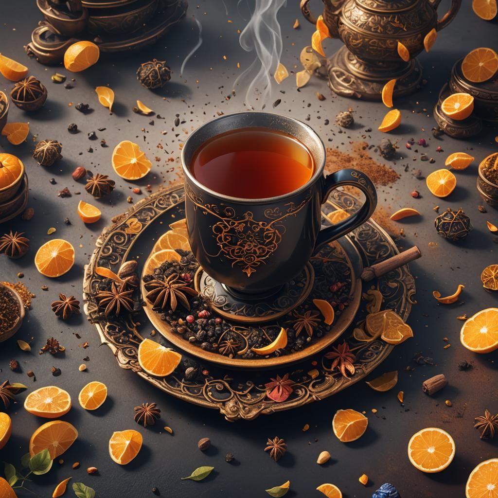 Immunity Black Tea with Spices: Matte Painting