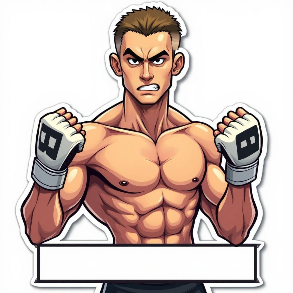 MMA Fighter in Comic Book Style