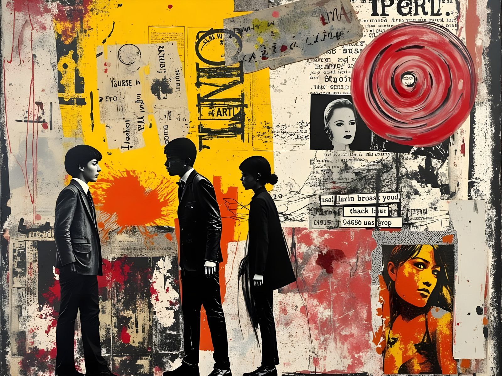 Urban Growth Art in Grunge Stencil Style