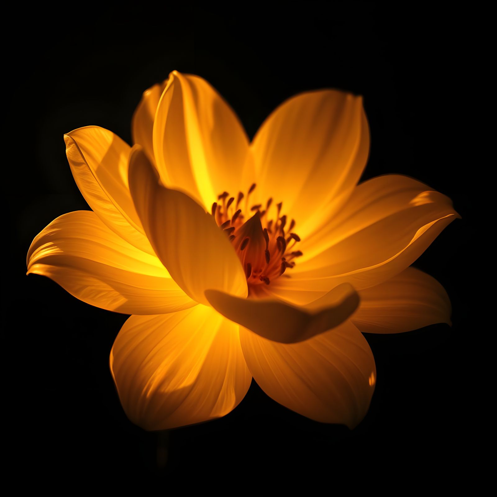 Photorealistic Flower Light Art: Cinematic Film Still