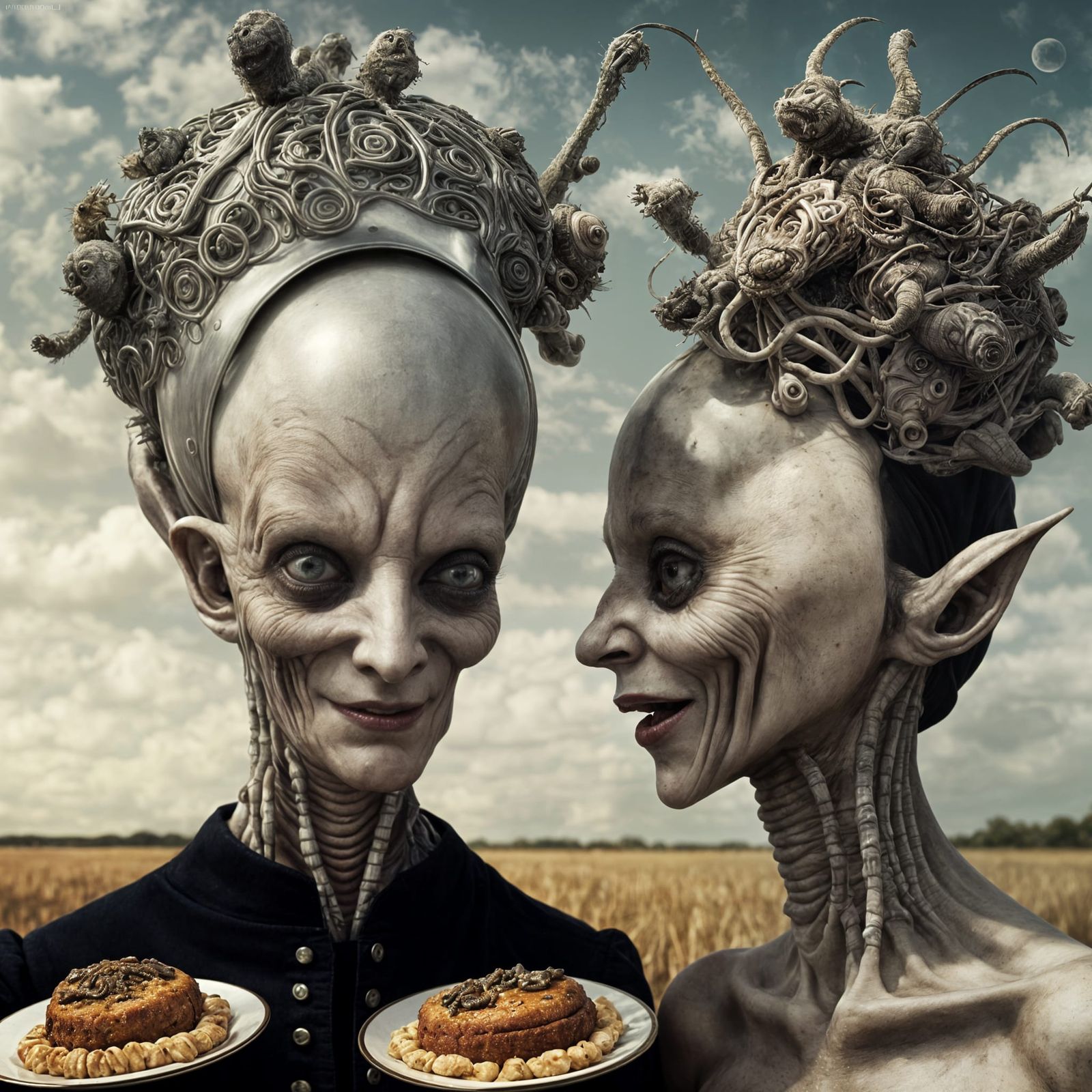 Bizarre Feast of Futuristic Beings in Magical Realism