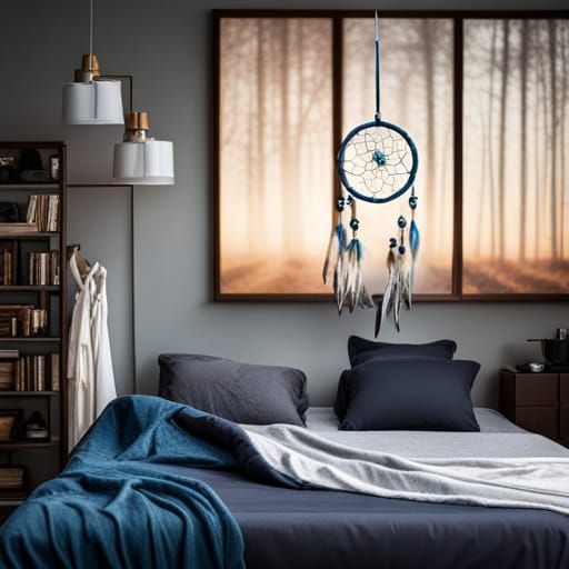 Dream Catcher and Posters in Bedroom with Bokeh