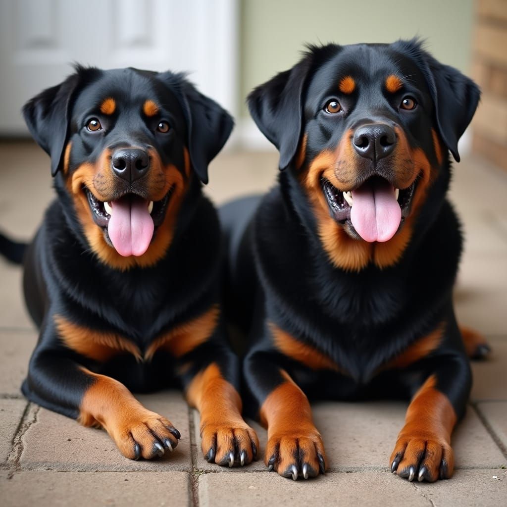 Tough Canine Duo in a Fierce, Moody Portrait
