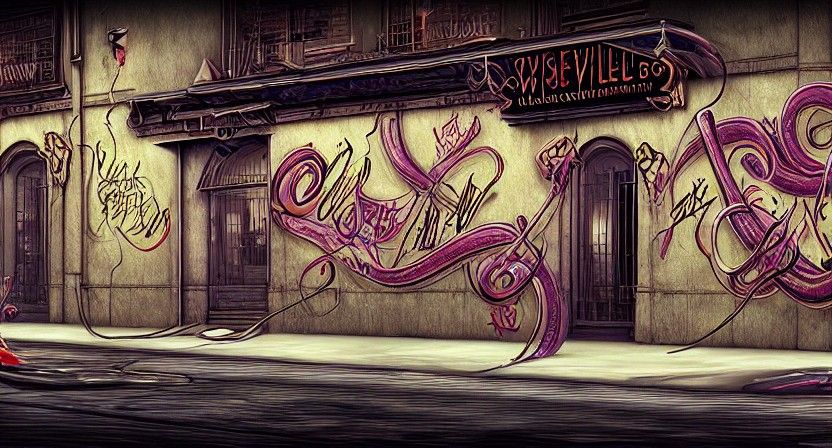 Calligraphic Graffiti: WhiskyEvil in Art Nouveau Style